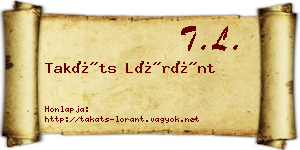 Takáts Lóránt névjegykártya