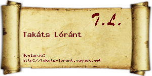 Takáts Lóránt névjegykártya