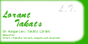 lorant takats business card